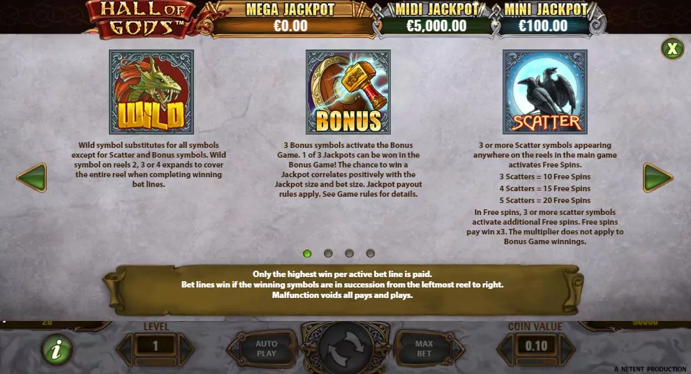 hall of gods bonuses